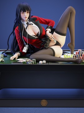 YM Studio Kakegurui Jabami Yumeko Hot Sexy 1/4 Statue